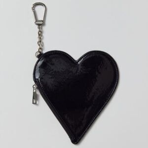 COPY - Black Heart shaped coin pouch with a clip keychain